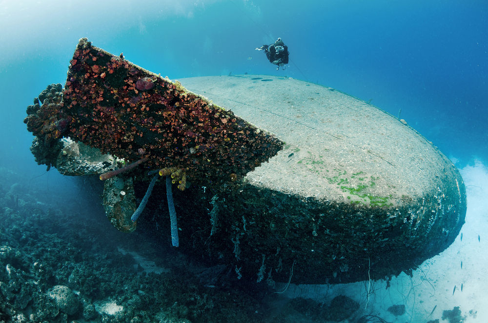 D0GXAG Ship wreck of Hilma Hooker, Bonaire, Netherland Antilles, Caribbean