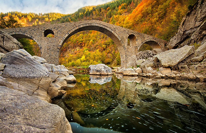 Autumn view with The Devil's Bridge, Bulgaria